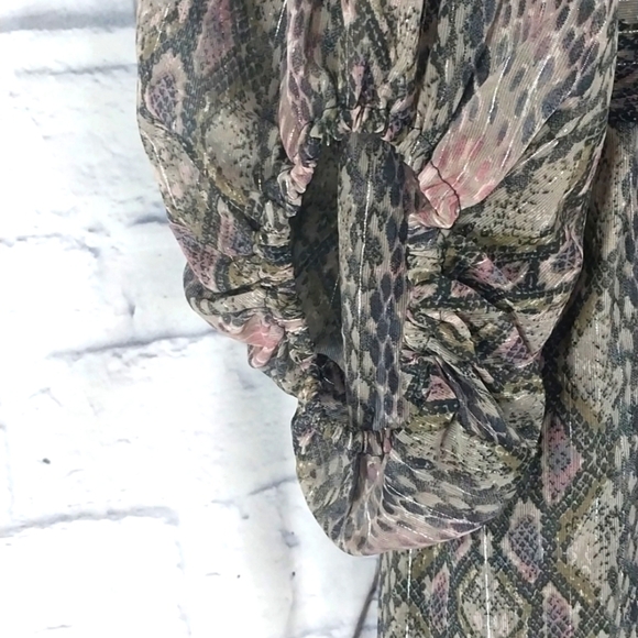 Cato Dress Wrap Look Ruffled Snake Print Long Sleeve Sz 18/20W - Picture 3 of 8
